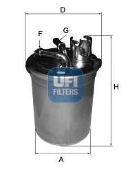 Filtro de combustible 2445100 UFI