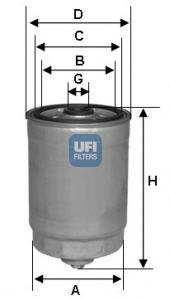 2437800 UFI filtro combustible