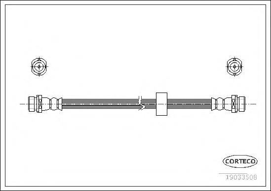 Tubo flexible de frenos trasero izquierdo 19033508 Corteco