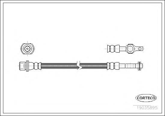 Tubo flexible de frenos trasero 19035895 Corteco