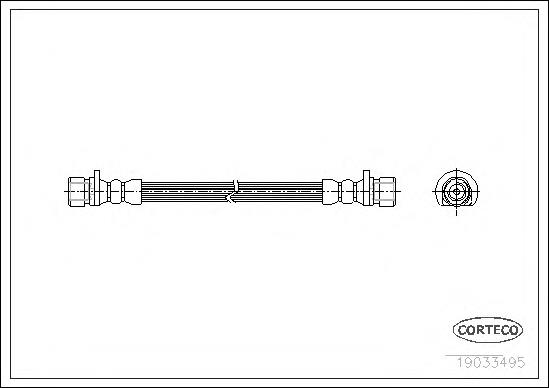 Tubo flexible de frenos trasero 19033495 Corteco