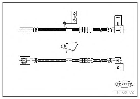 Tubo flexible de frenos delantero derecho 19032878 Corteco