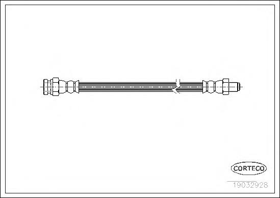 Tubo flexible de frenos trasero 19032928 Corteco