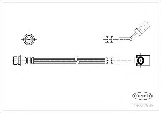 22163428 General Motors tubo flexible de frenos delantero derecho