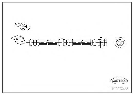 19035088 Corteco tubo flexible de frenos delantero izquierdo