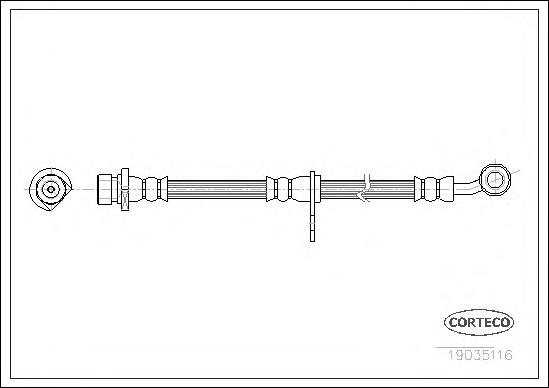 19035116 Corteco tubo flexible de frenos delantero izquierdo