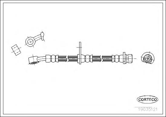 19035121 Corteco latiguillos de freno delantero derecho