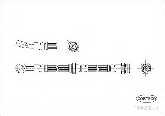 19033520 Corteco tubo flexible de frenos delantero izquierdo