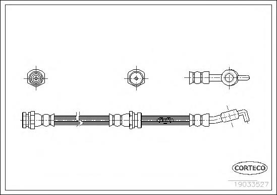 19033527 Corteco latiguillo de freno delantero