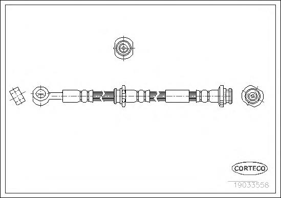 Tubo flexible de frenos trasero derecho 19033558 Corteco