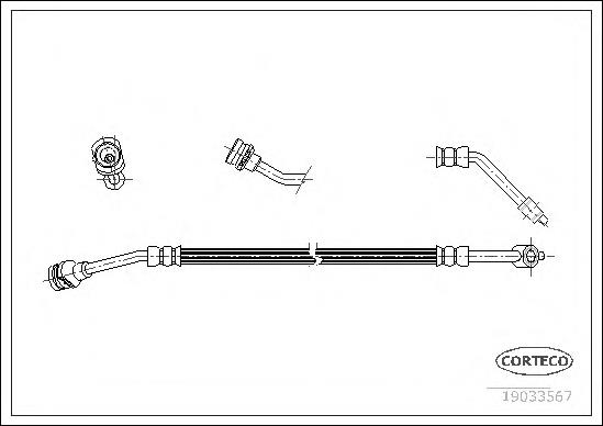 19033567 Corteco tubo flexible de frenos delantero izquierdo