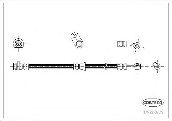 19033573 Corteco tubo flexible de frenos delantero izquierdo