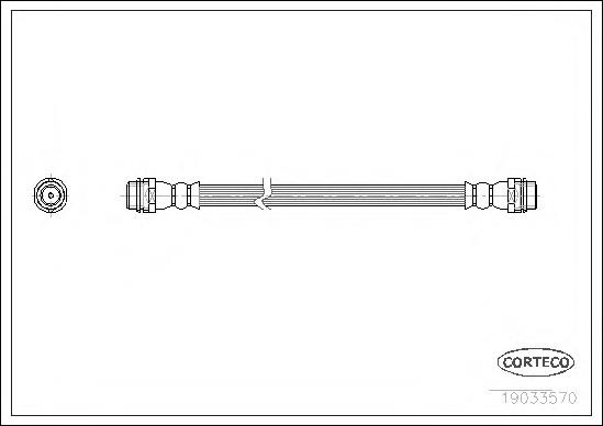 Tubo flexible de frenos trasero izquierdo 19033570 Corteco