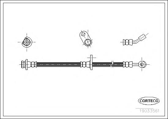 Tubo flexible de frenos trasero izquierdo 19033561 Corteco