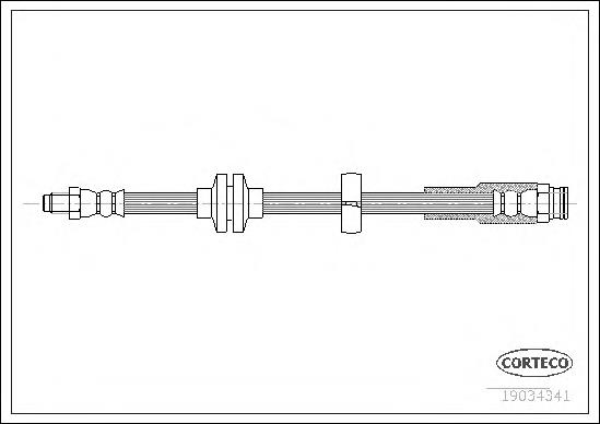 Tubo flexible de frenos trasero 19034341 Corteco