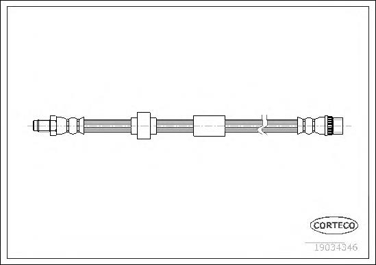 Tubo flexible de frenos delantero Corteco 19034346