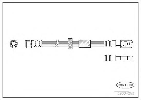 Latiguillo de freno delantero 19034263 Corteco