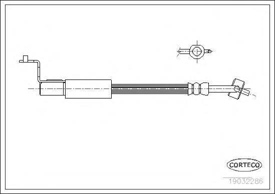 Tubo flexible de frenos delantero izquierdo 19032286 Corteco