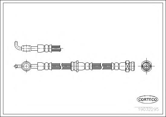 Tubo flexible de frenos trasero 19032295 Corteco