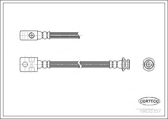 Tubo flexible de frenos delantero derecho 19032357 Corteco