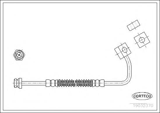 Tubo flexible de frenos delantero izquierdo 19032370 Corteco