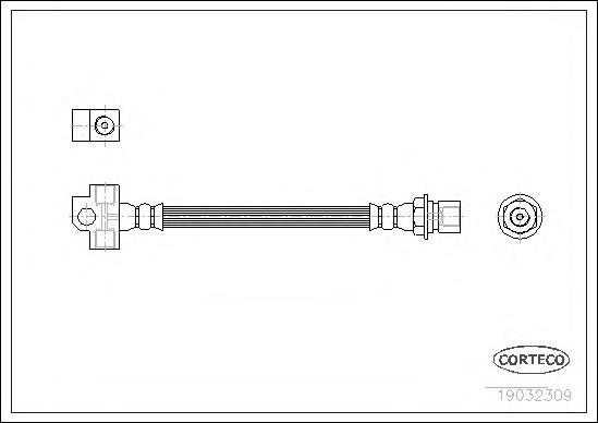 Tubo flexible de frenos trasero 19032309 Corteco