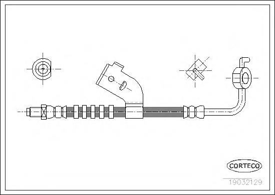 Tubo flexible de frenos delantero derecho 19032129 Corteco