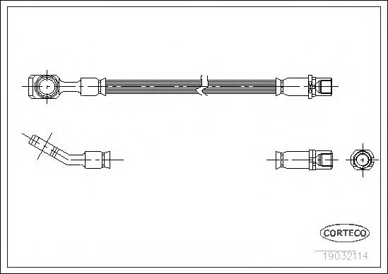 19032114 Corteco tubo flexible de frenos trasero