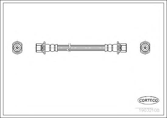 Tubo flexible de frenos trasero 19032108 Corteco