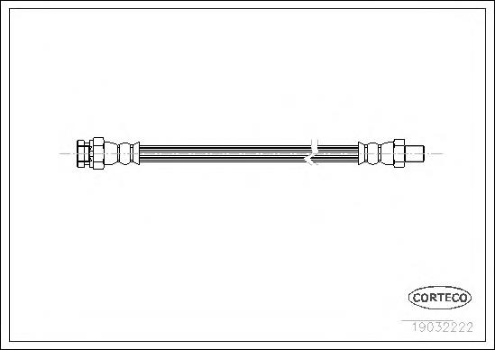 Tubo flexible de frenos trasero 19032222 Corteco