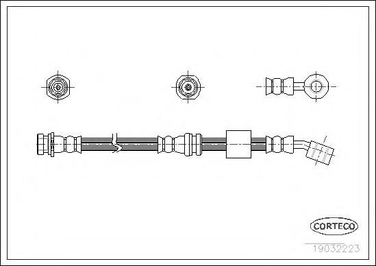 19032223 Corteco tubo flexible de frenos delantero derecho