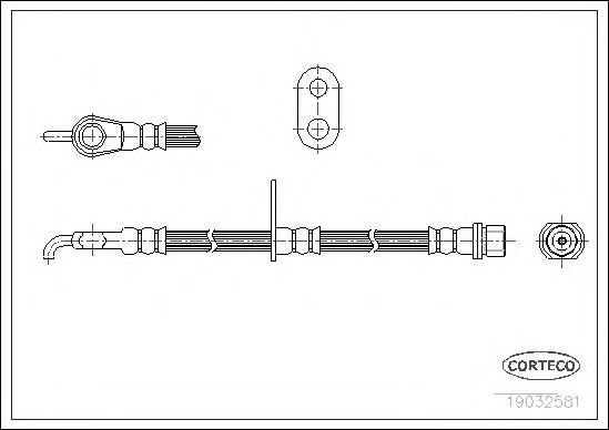 Tubo flexible de frenos delantero izquierdo 19032581 Corteco