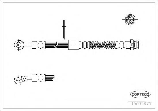 19032679 Corteco tubo flexible de frenos delantero derecho