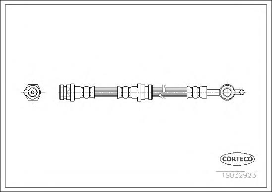 Tubo flexible de frenos delantero Corteco 19032923