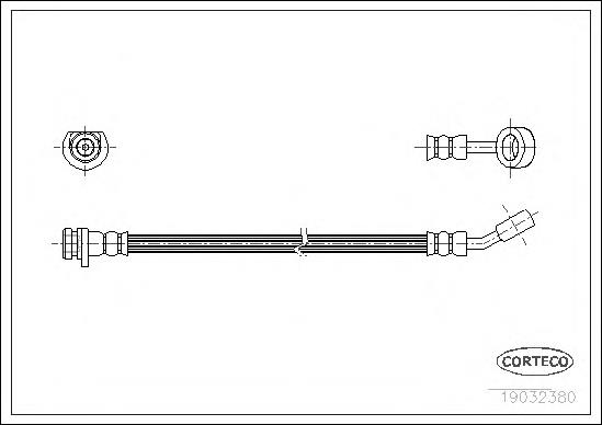 Tubo flexible de frenos trasero 19032380 Corteco