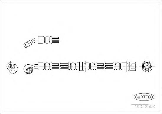 19032508 Corteco tubo flexible de frenos trasero izquierdo