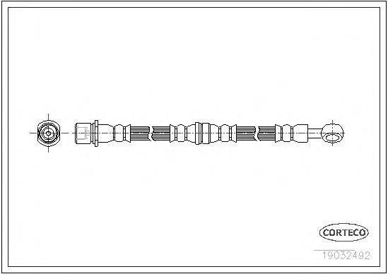 Tubo flexible de frenos delantero derecho 19032492 Corteco