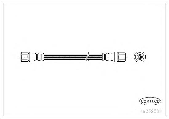 Tubo flexible de frenos trasero 19032501 Corteco