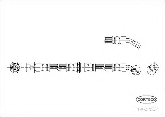 Tubo flexible de frenos trasero derecho 19032507 Corteco