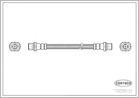 Tubo flexible de frenos trasero izquierdo 19036132 Corteco