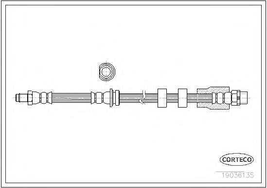 Latiguillo de freno delantero 19036135 Corteco