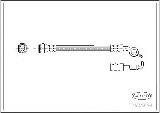19036194 Corteco tubo flexible de frenos trasero