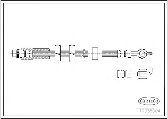 19035904 Corteco latiguillo de freno delantero