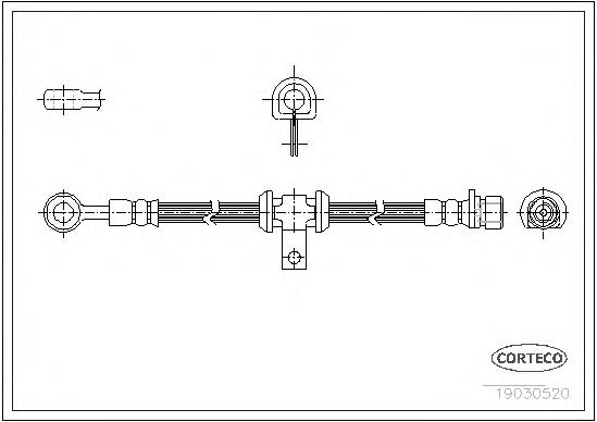 Latiguillo de freno delantero 19032808 Corteco