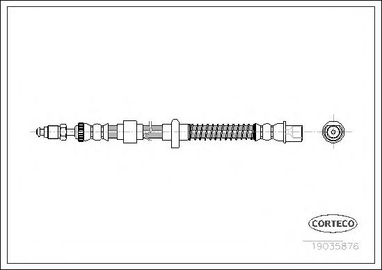 19035876 Corteco tubo flexible de frenos trasero derecho