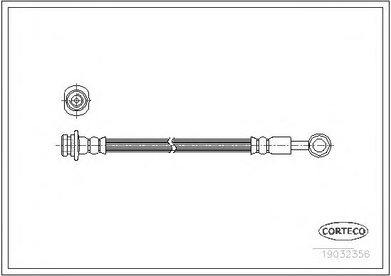 Tubo flexible de frenos trasero 19032356 Corteco