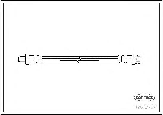 Tubo flexible de frenos trasero derecho 19032759 Corteco