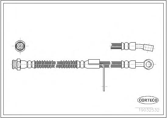 Tubo flexible de frenos delantero derecho 19032532 Corteco