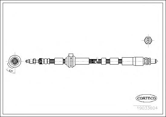 19033604 Corteco tubo flexible de frenos delantero izquierdo