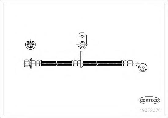 Tubo flexible de frenos trasero 19032676 Corteco